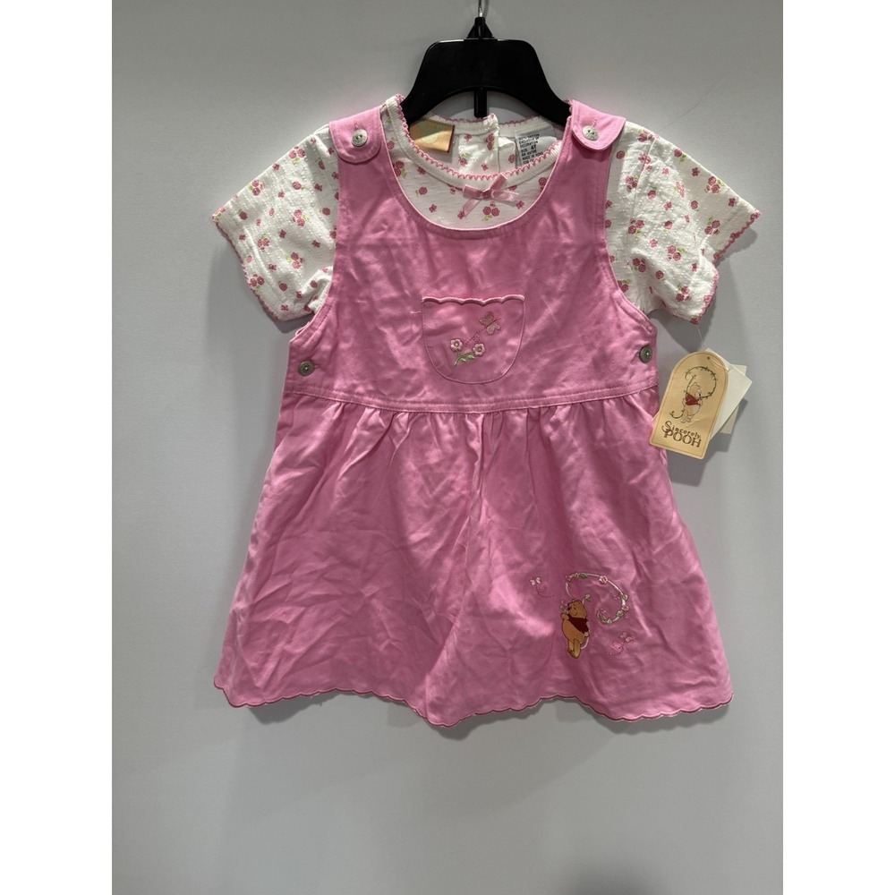 Sincerely Pooh Vintage Dress Overall Jumper Pink Size 4T 4‎ New with tags